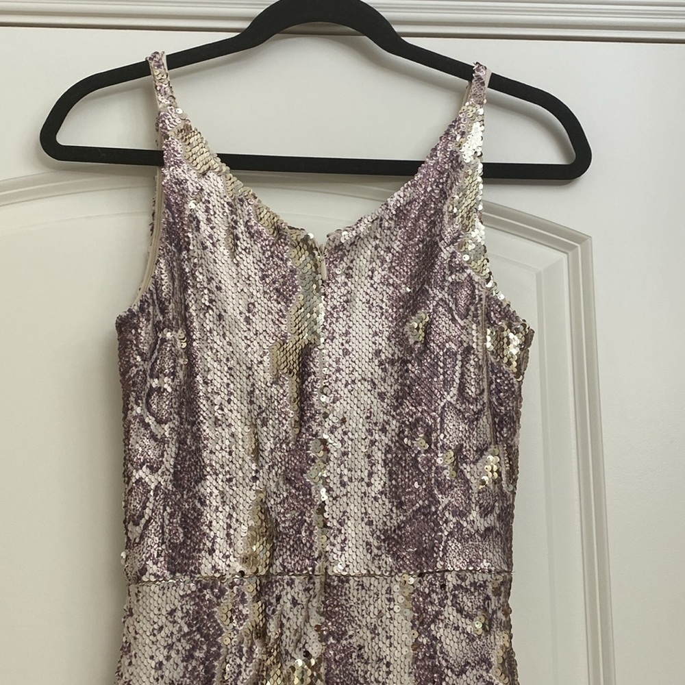 NWT Dress The Population Charlie Python heavy Sequins Ornate Jumpsuit Womens XS - Picture 8 of 13